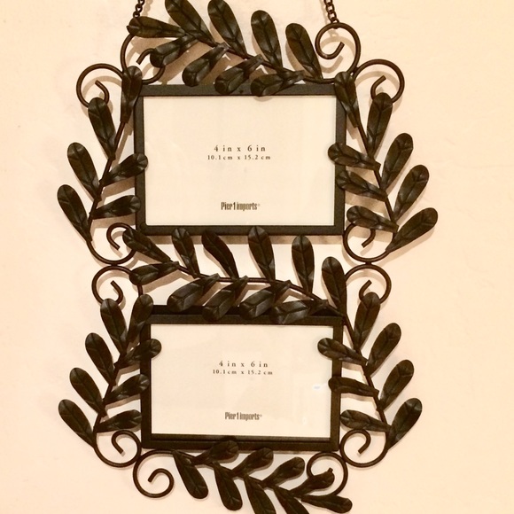Pier 1 Metal Photo Frame on Chain 2- 4”x6” New - Picture 1 of 3
